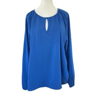 Nine Britton Women’s Keyhole Blouse · Size XL · Royal Blue